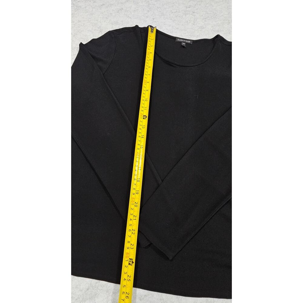 Eileen Fisher 100% Silk Top Blouse Long Sleeve, Black, Womens Sz L - Picture 8 of 8